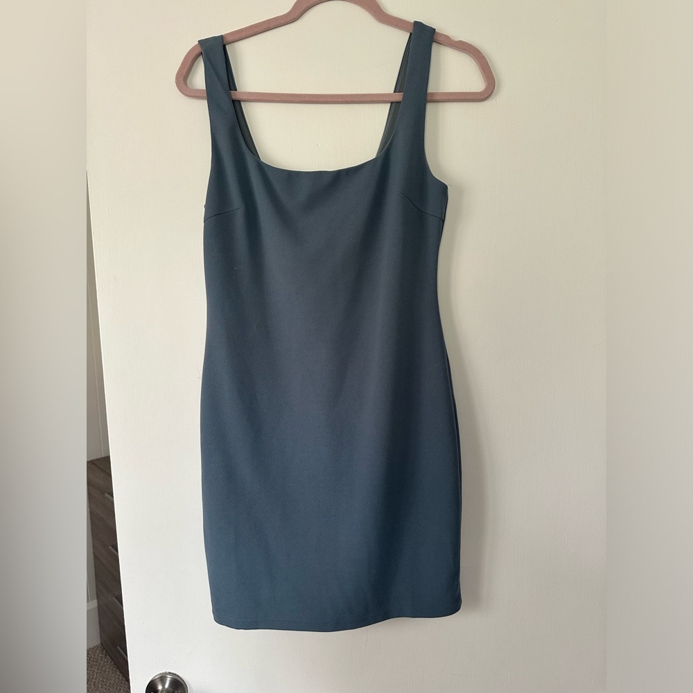 Dusty Blue Square Neck Bodycon Mini